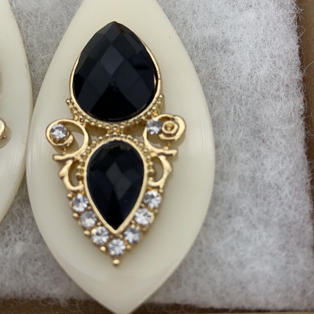 Statement Bejeweled Drop Dangle Stud Earrings - image 4